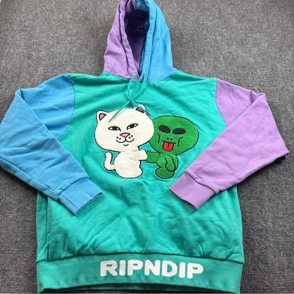 RIPNDIP Men’s Buddy System Color Block Hoodie size: Small - Picture 2 of 10